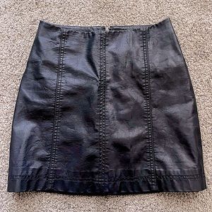 Free People Vegan Leather Mini Skirt